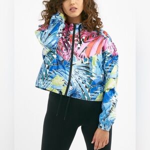 Nike Flower Power Woven Multicolored‎ Cropped Jacket Windbreaker Size Medium